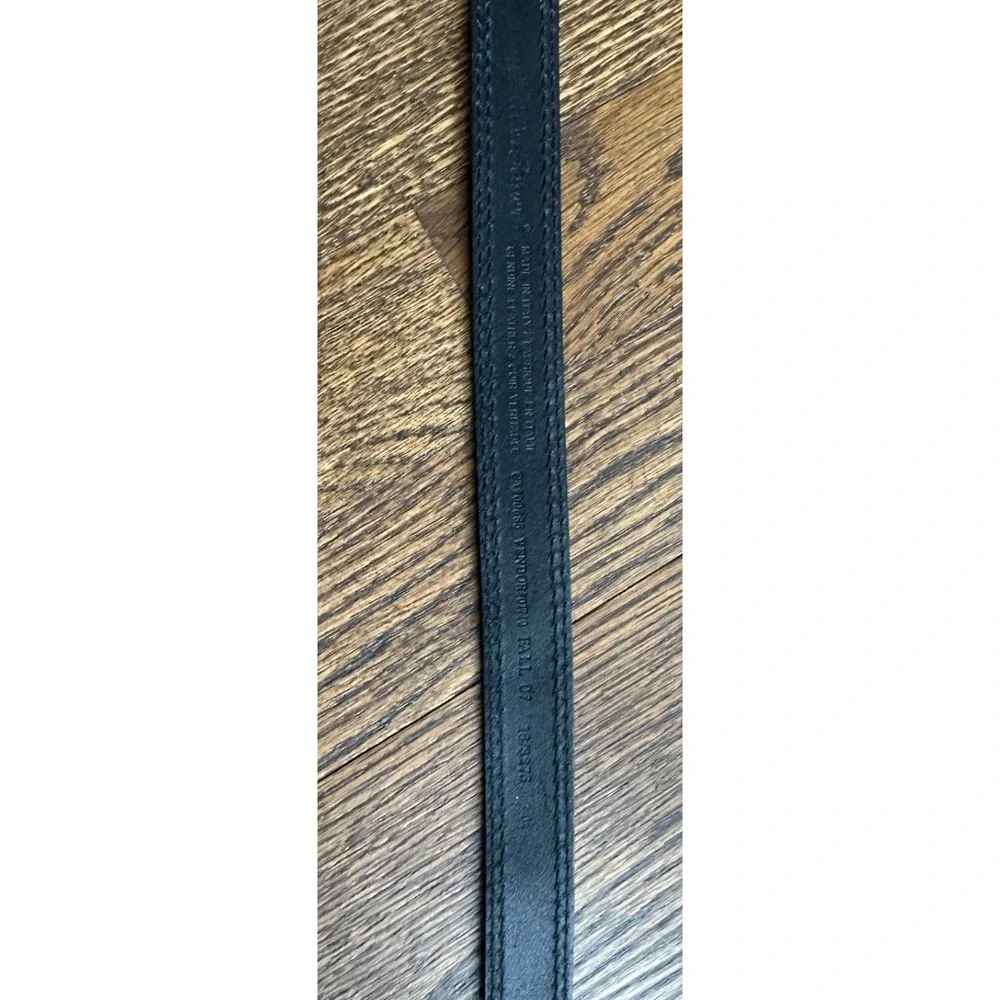 Eddie Bauer Vintage Black Italian Leather Belt Silver Filigree Buckle Boho M